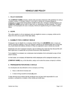 free-company-vehicle-policy-template