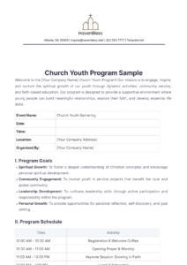 church-youth-program-outline-template