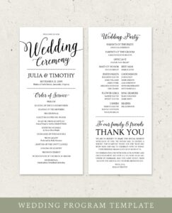 one-sided-wedding-program-template