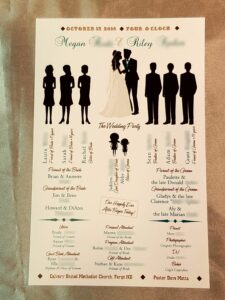 wedding-party-silhouette-program-template