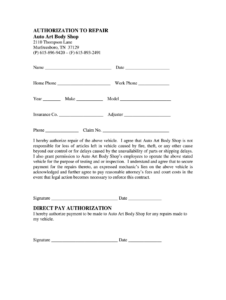 free-printable-auto-repair-authorization-form-template