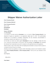 shipper-waiver-authorization-letter-template