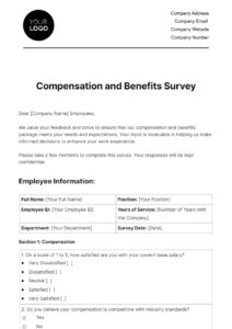 compensation-and-benefits-survey-template