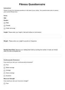 health-and-fitness-survey-template